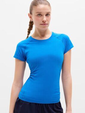 New Athleta XL Momentum Flex Tee Breaker Blue X-Large Regular Short Sleeve